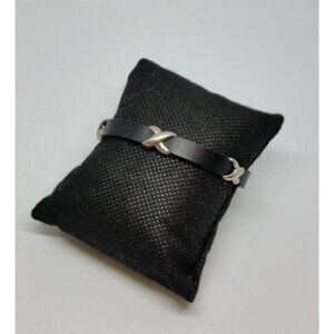 Black rubber bracelet with sterling silver stations, edgy, goth, punk UNISEX.